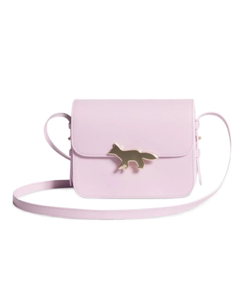 Maison Kitsuné Pink Sac Porté Épaule Edie À Plaque À Motif De Renard