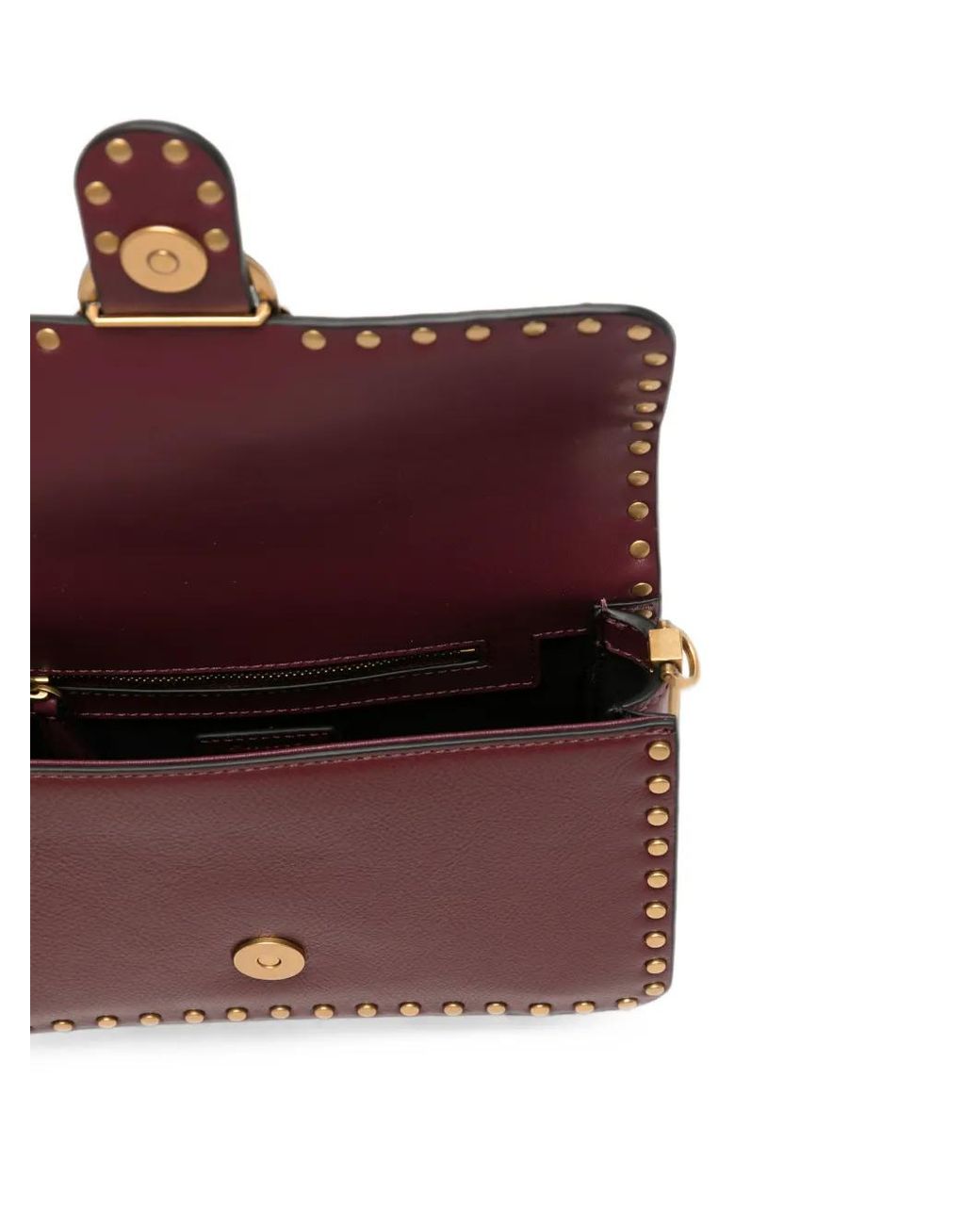 Pinko Purple Small Love Birds Stud-Embellished Shoulder Bag