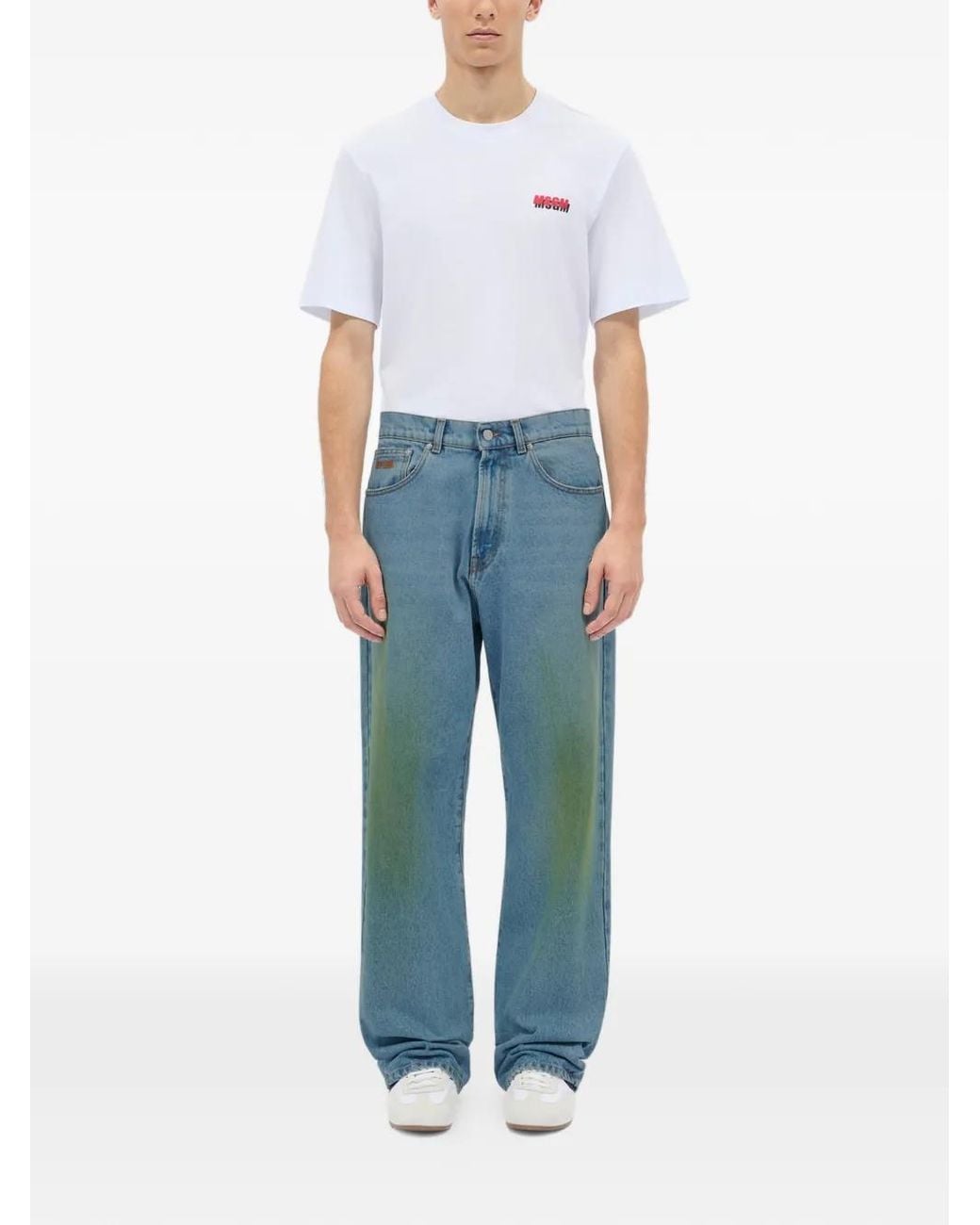 MSGM Blue Logo-Detail Jeans for men