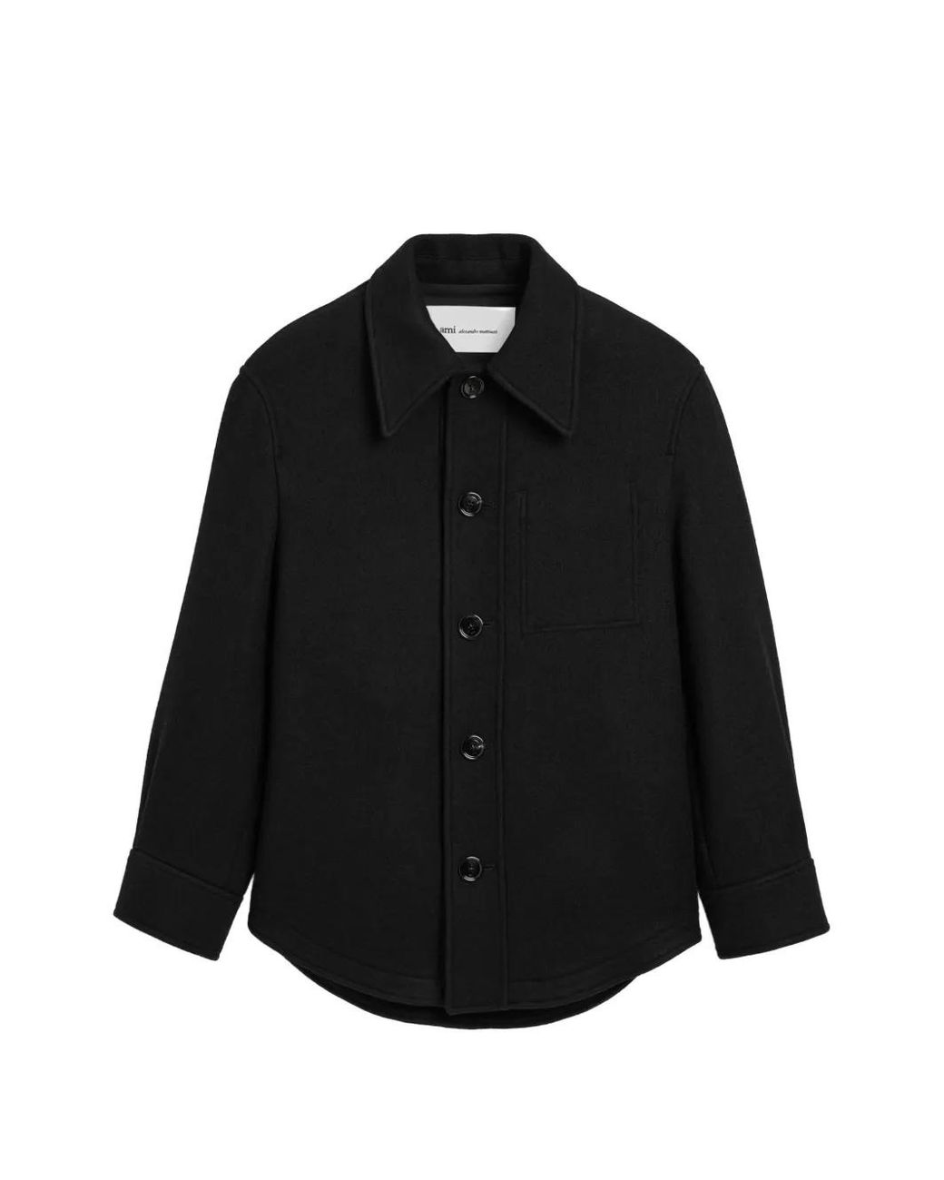AMI Black Wool Button-Down Jacket
