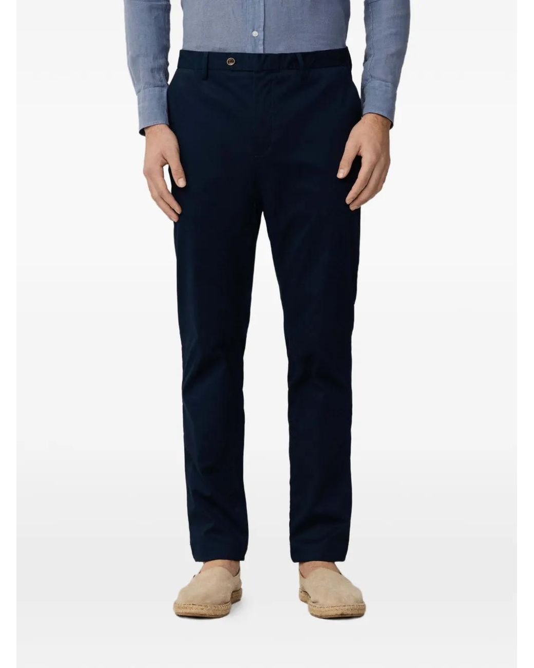 Hackett Blue Sanderson Belt-Loop Trousers for men