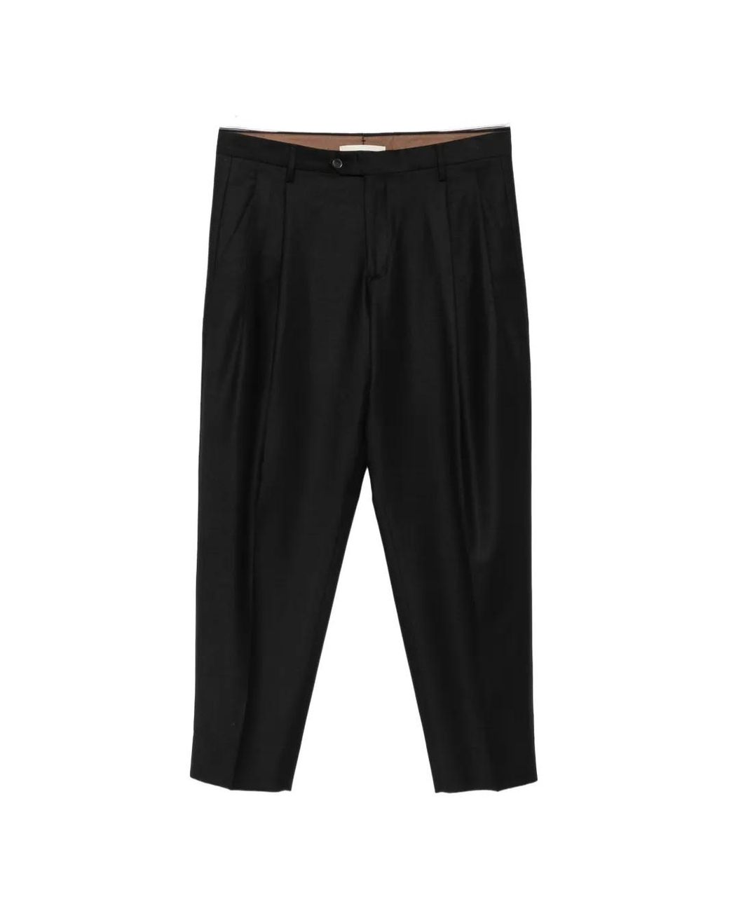 Briglia 1949 Black Pleated Straight-Leg Trousers for men
