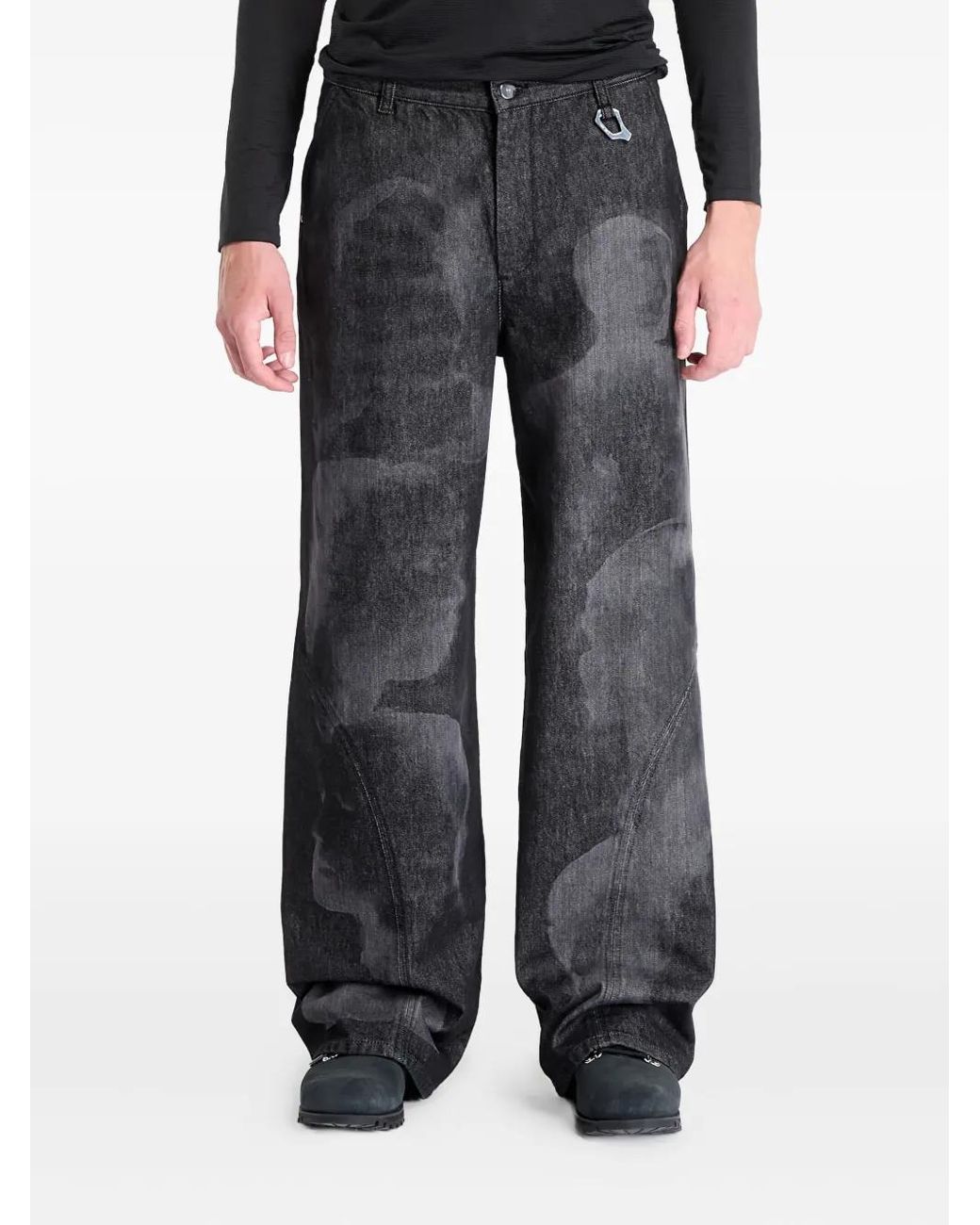HELIOT EMIL Black Laser Denim Jeans for men