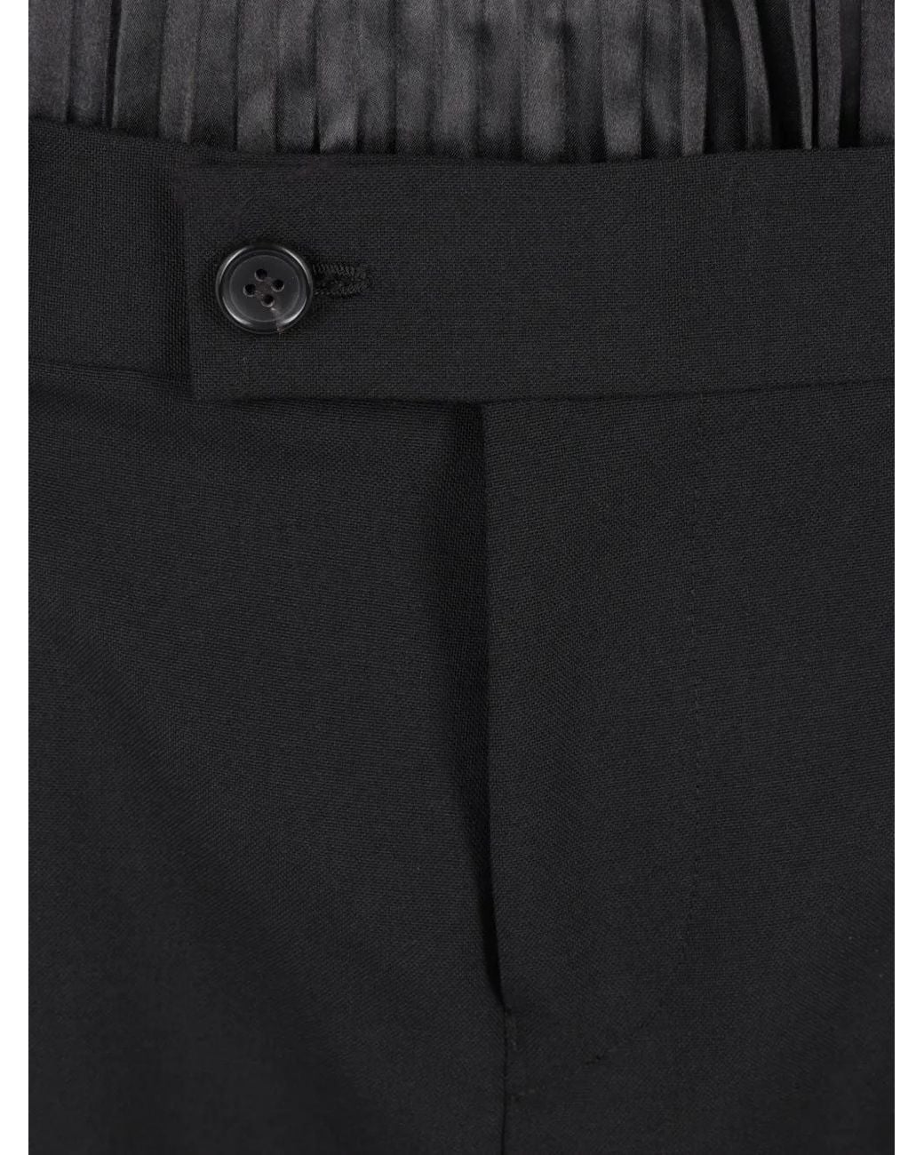 Junya Watanabe Black Belt-Loop Pleated-Panel Trousers