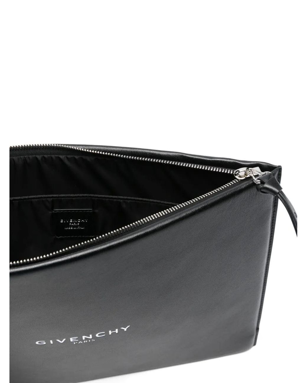 Givenchy Black Large Antigona Stamped Logo Leather Clutch Bag for men