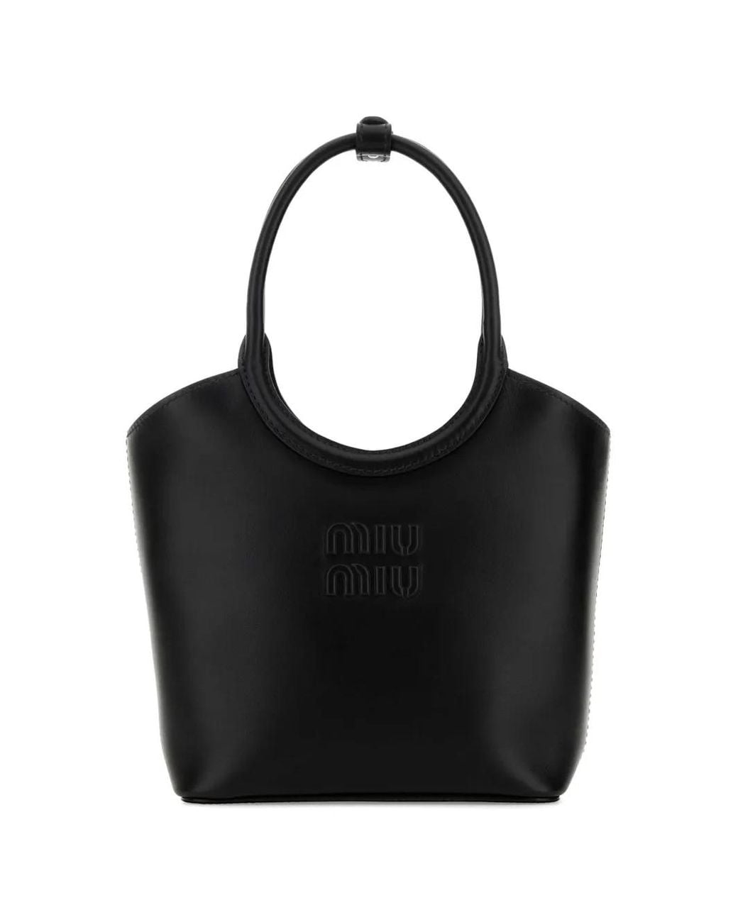 Miu Miu Black Ivy Leather Tote Bag