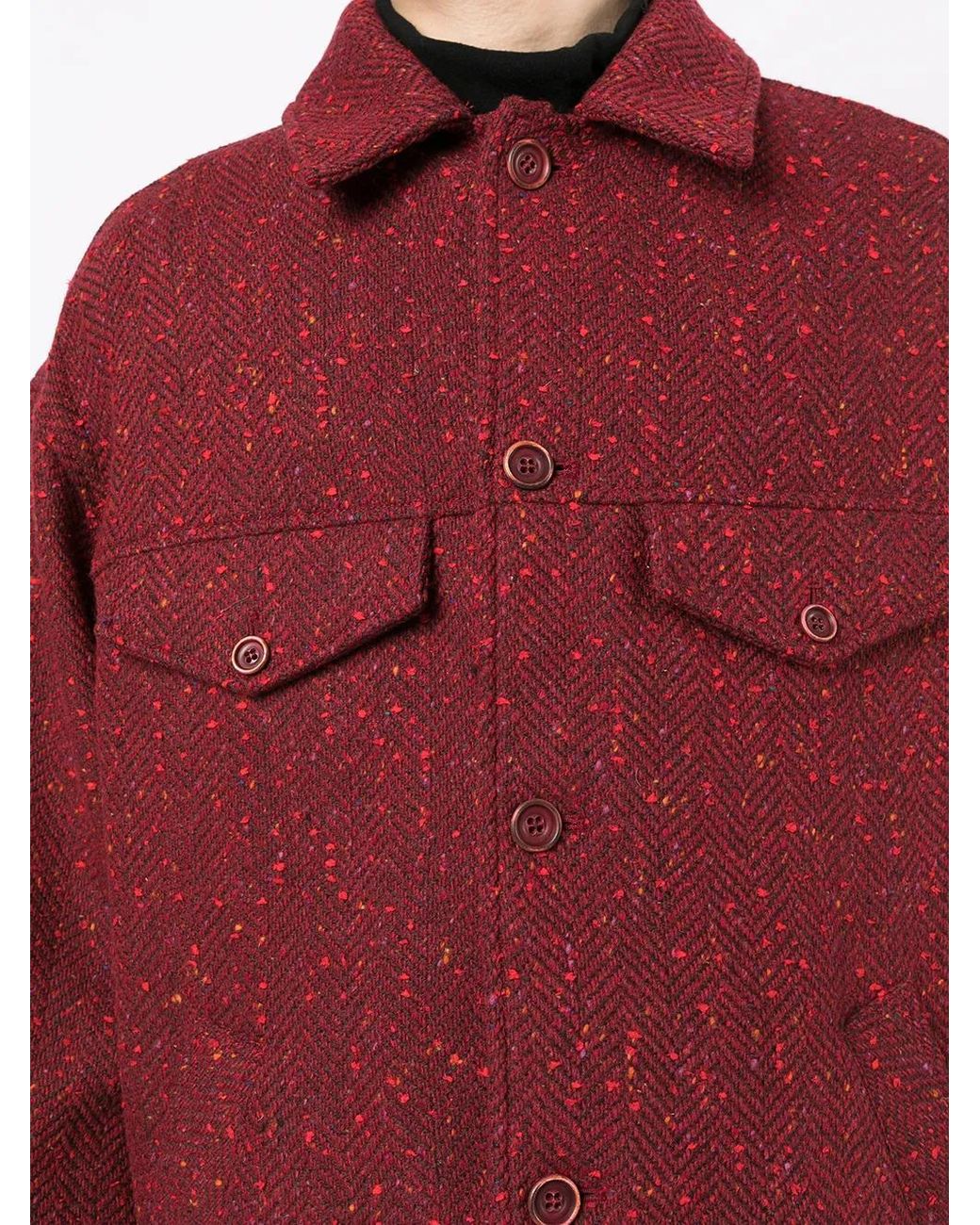 Chaqueta Con Efecto De Espiga Marni de hombre de color Red