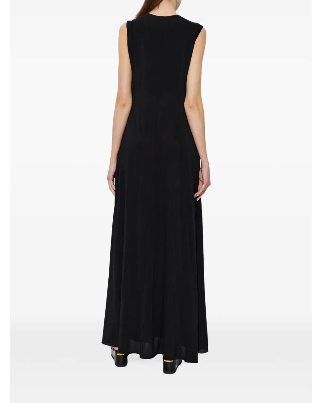 Sportmax Black Fervida Draped Sleeveless Dress
