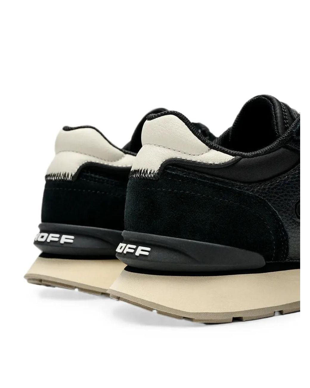 HOFF Black City Panelled Leather-Trim Sneakers