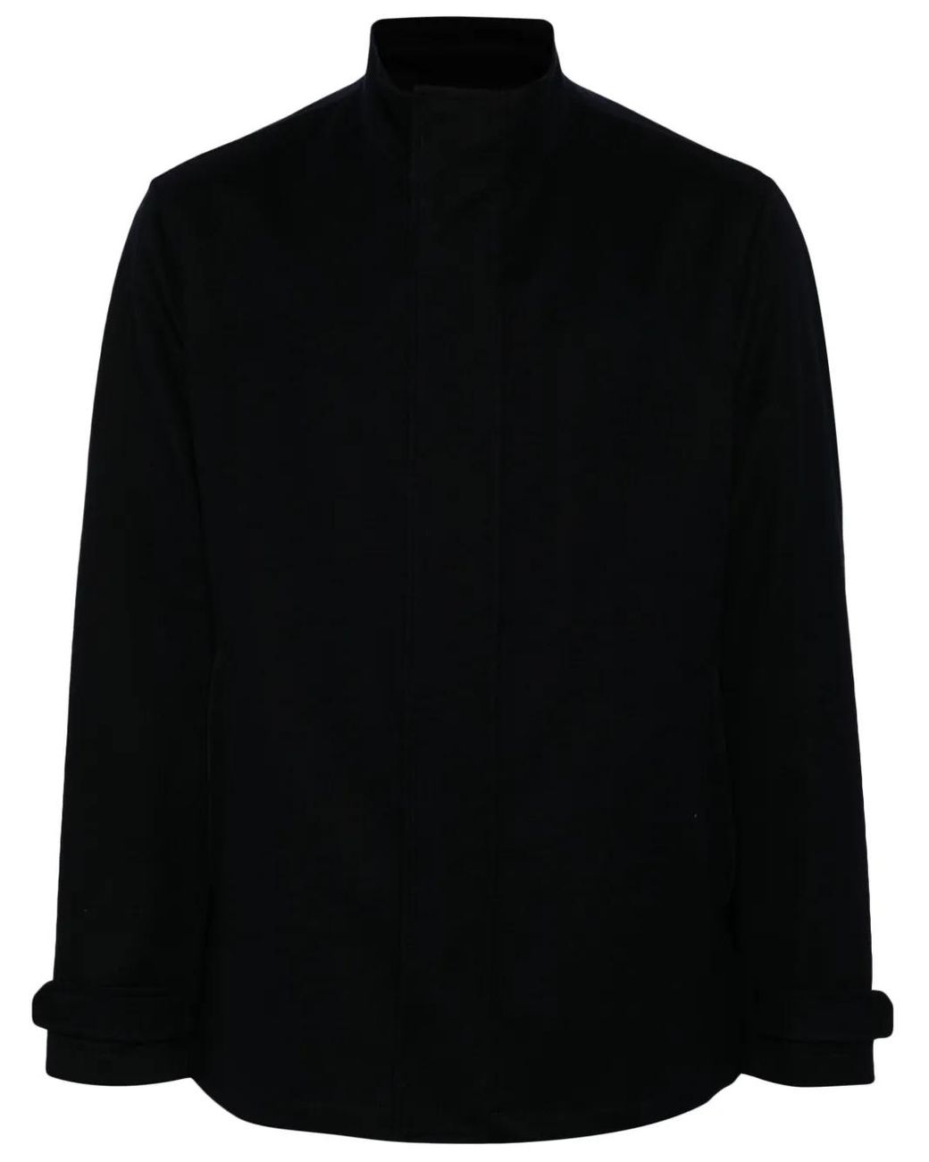 Paul & Shark Black Cashmere Zip-Up Coat for men