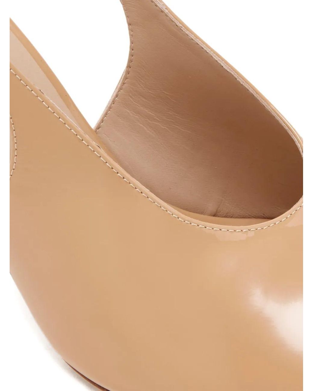 Stuart Weitzman Natural Slingback Peep-Toe Heeled Pumps