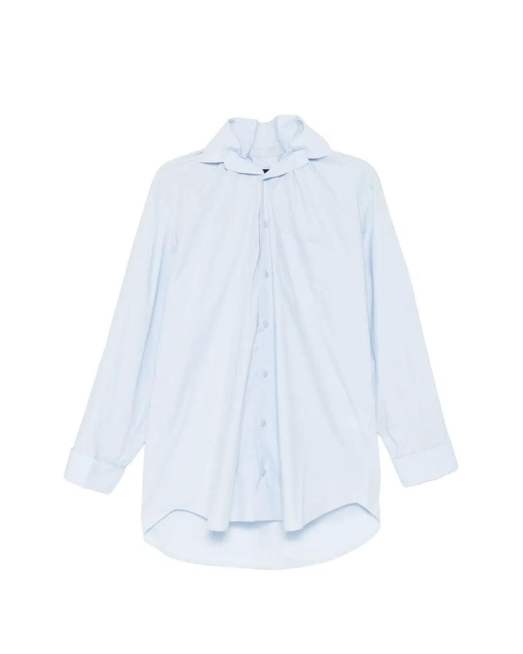 ALAINPAUL White Elasticated Collar Shirt