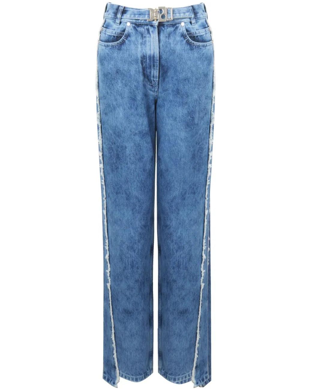 Ports 1961 Blue Jacquard Straight-Leg Trousers