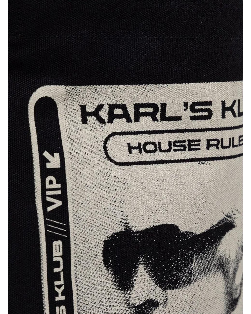 Karl Lagerfeld Black Graphic-Print Tote Bag