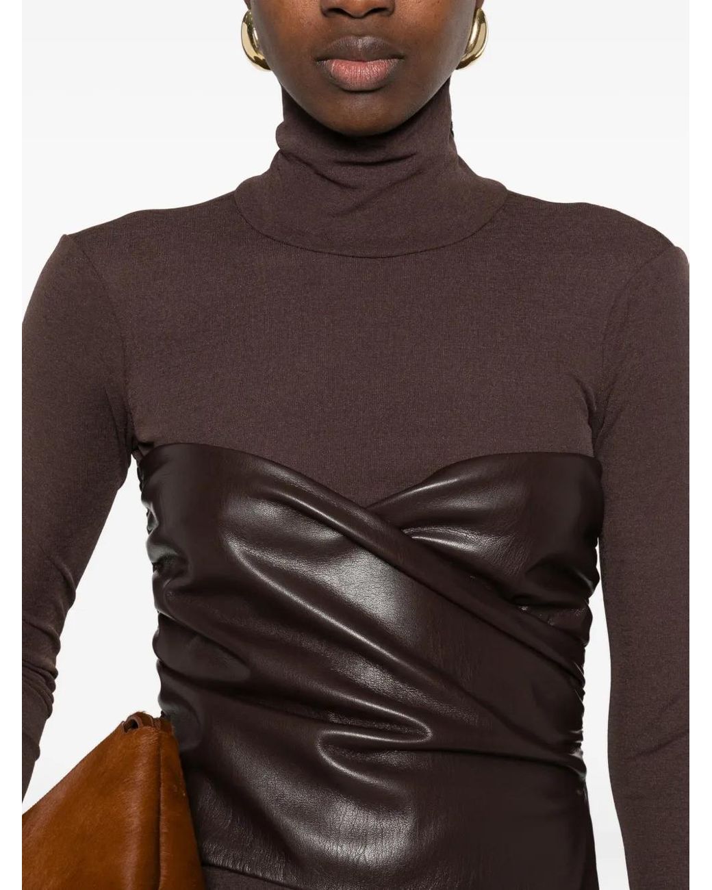 Nanushka Brown Turtleneck Maxi Dress