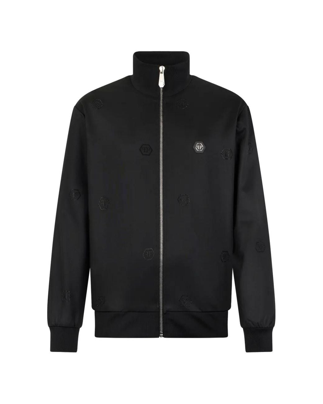Philipp Plein Black Monogram-Pattern Sport Jacket for men