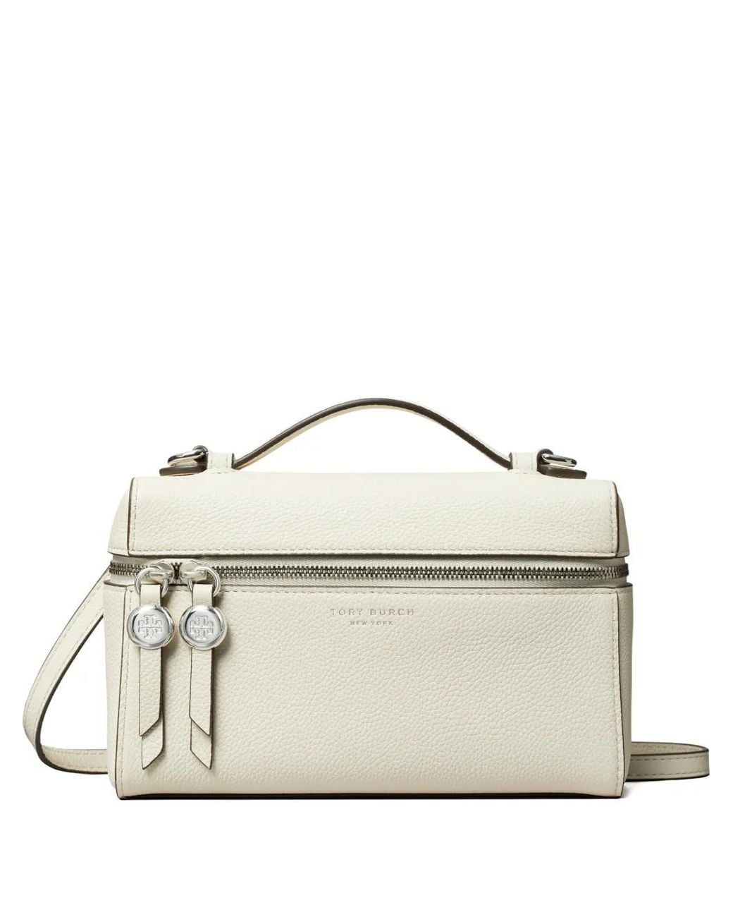 Tory Burch White Slim Romy Top Handle Bag