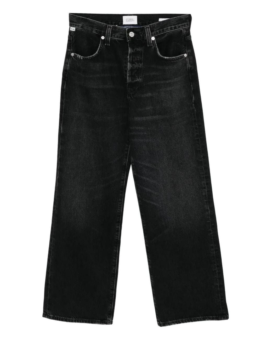 Citizens of Humanity Black Annina High-Raise Wide Leg Jeans