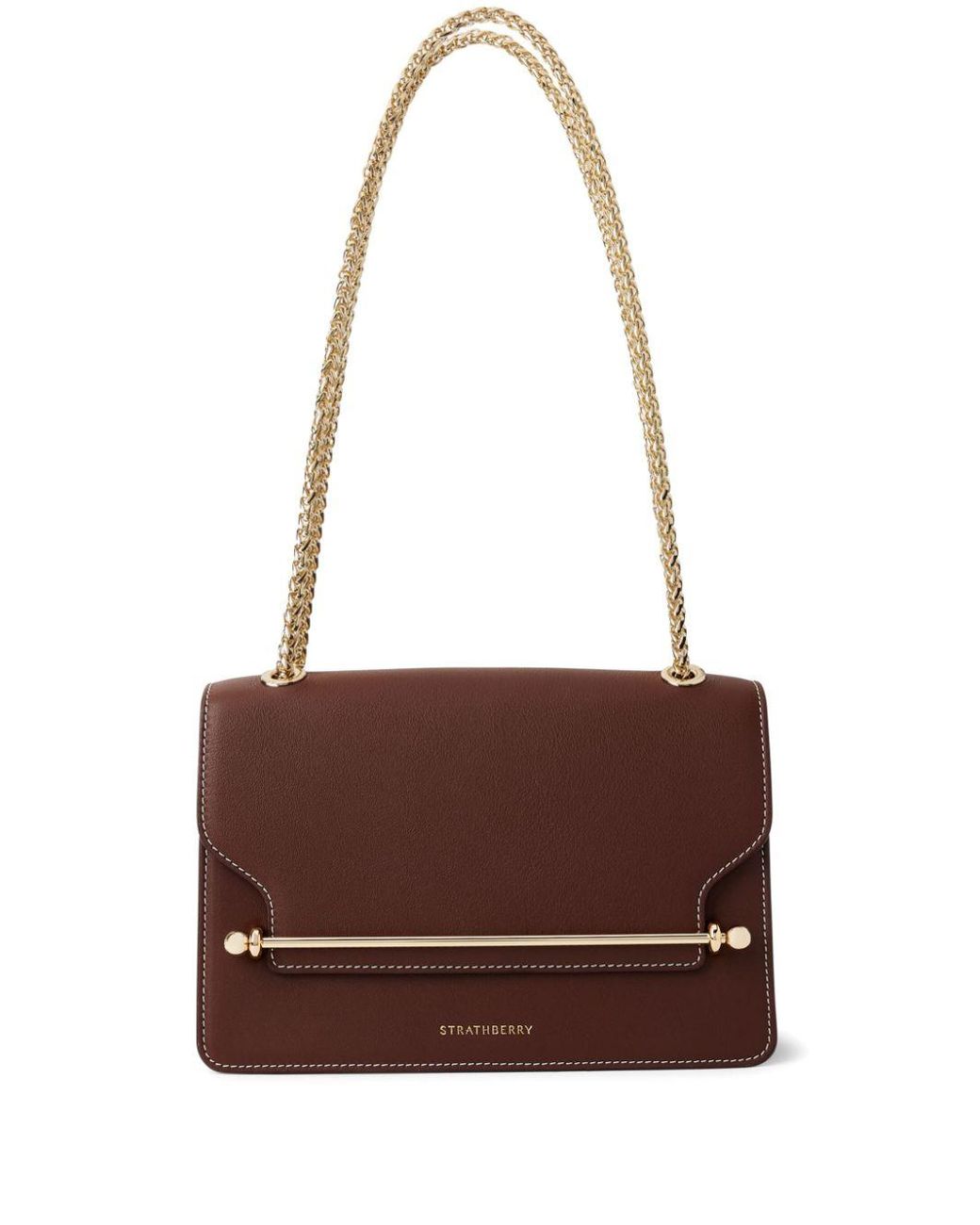 Strathberry Mini East/West Leather Bag - Brown