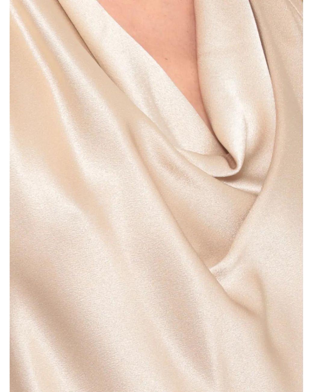 Antonelli White Cowl-Neck Sleeveless Maxi Dress