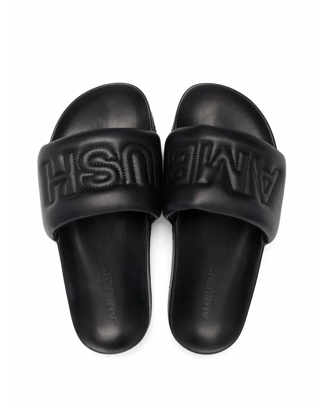 Ambush Black Logo-Quilted Slides