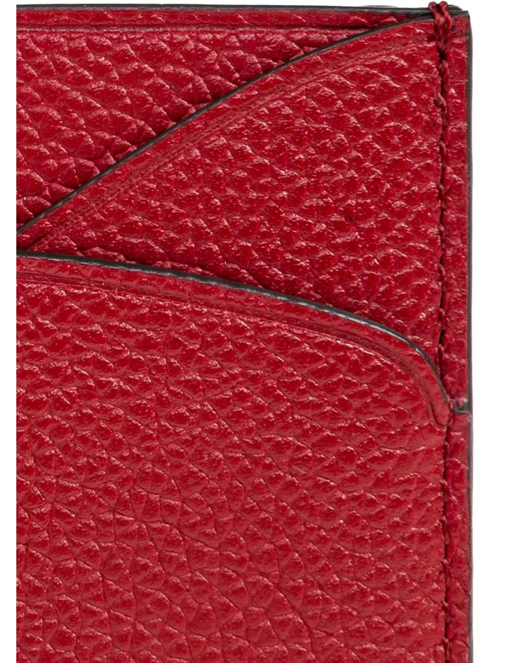 Tory Burch Red Romy Leather Card Holder