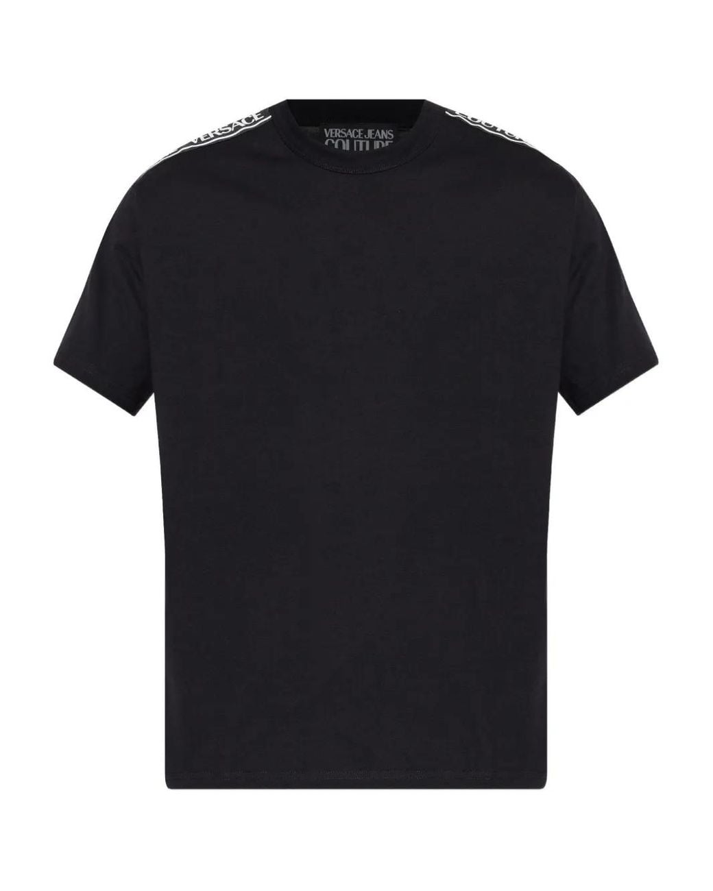 Versace Jeans Couture Black T-Shirt With Printed Logo for men