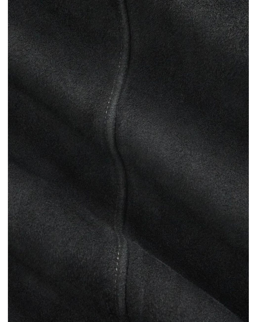 RRL Black Suede Bomber Jacket for men