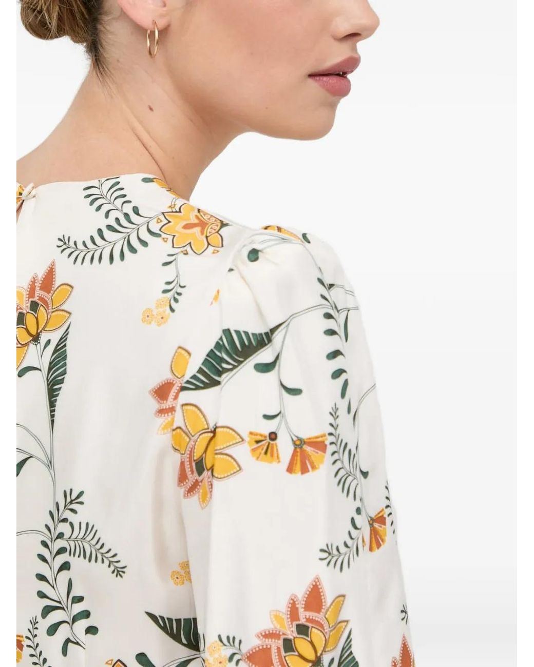 IVY & OAK White Floral-Print Dress