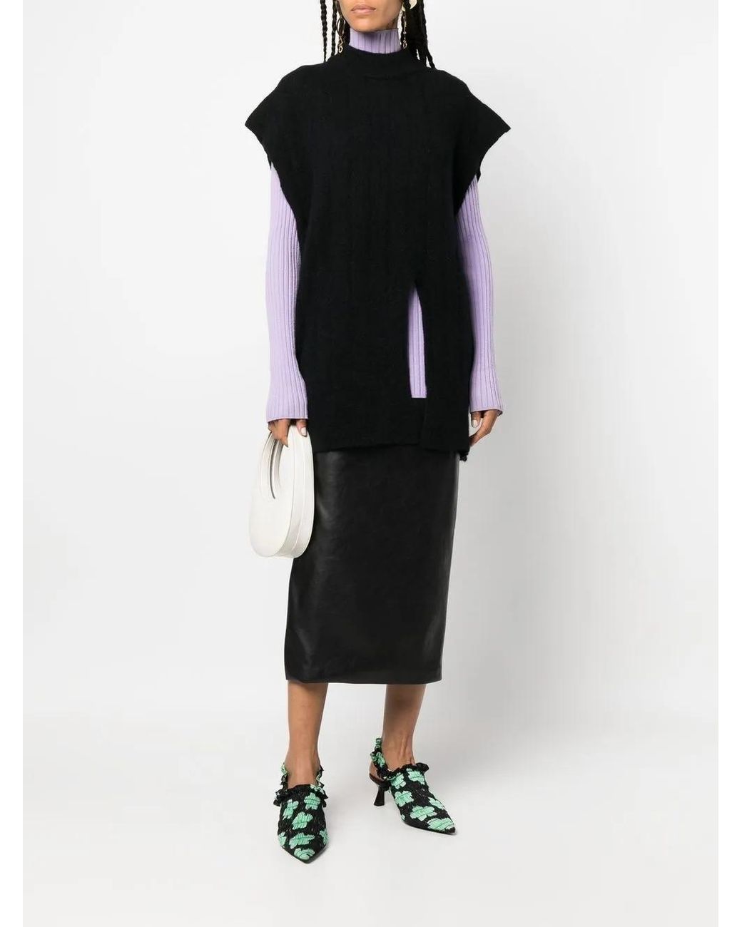 Rus Black Mock-Neck Knit Jumper