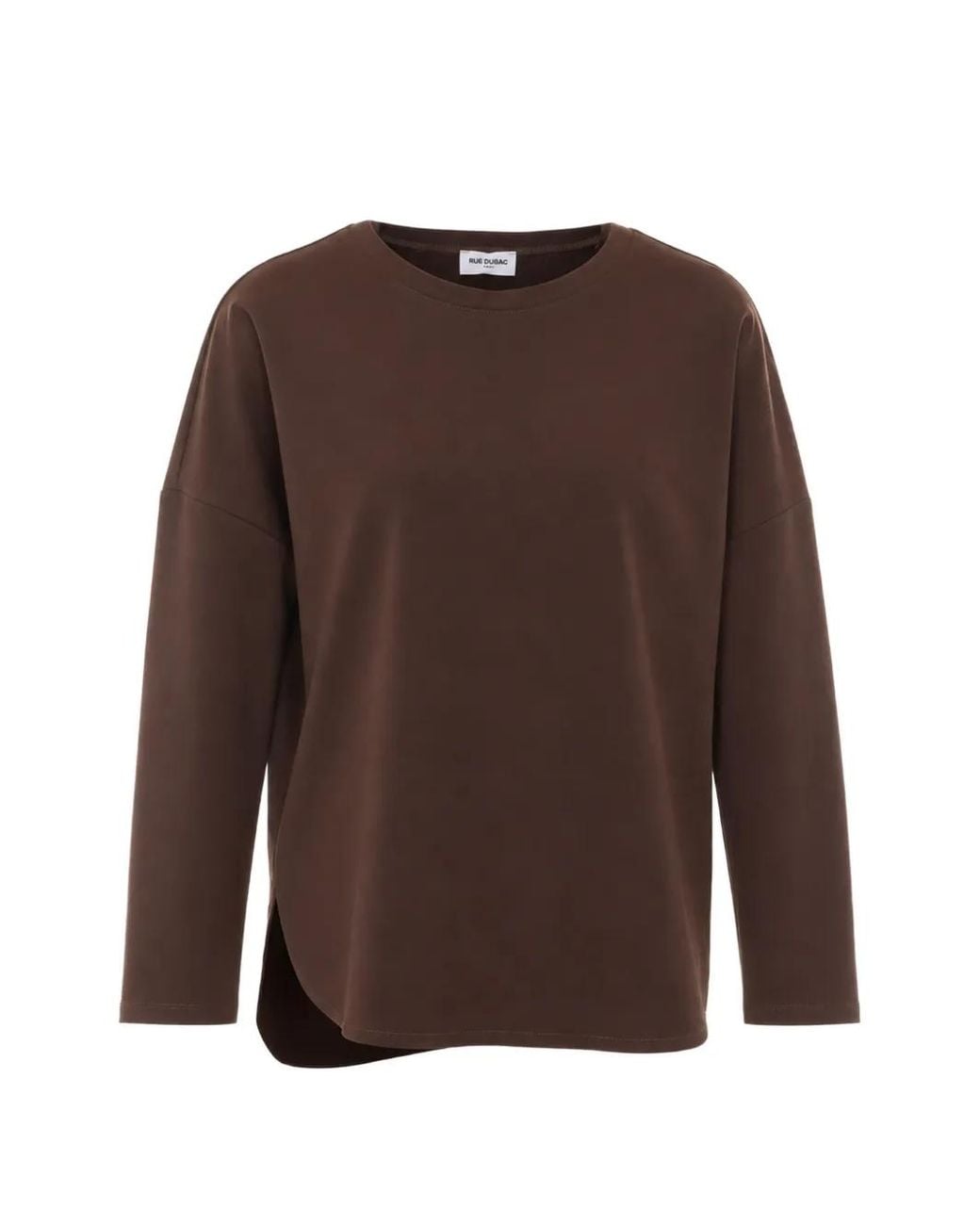 RUE DU BAC Brown Long-Sleeve Crew-Neck Top