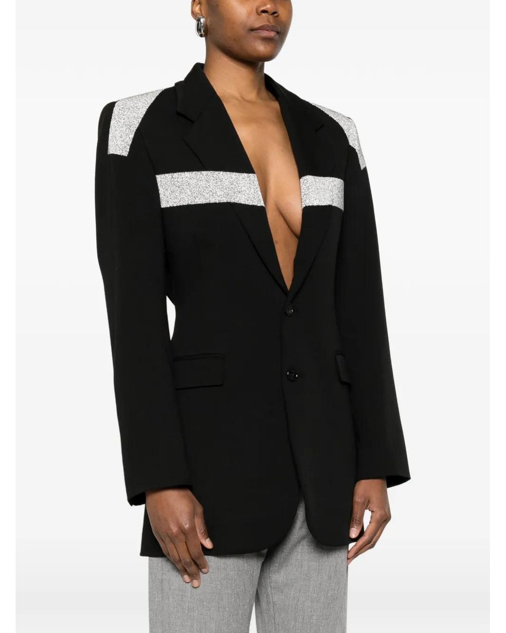 Coperni Black Embellished Single-Breasted Blazer