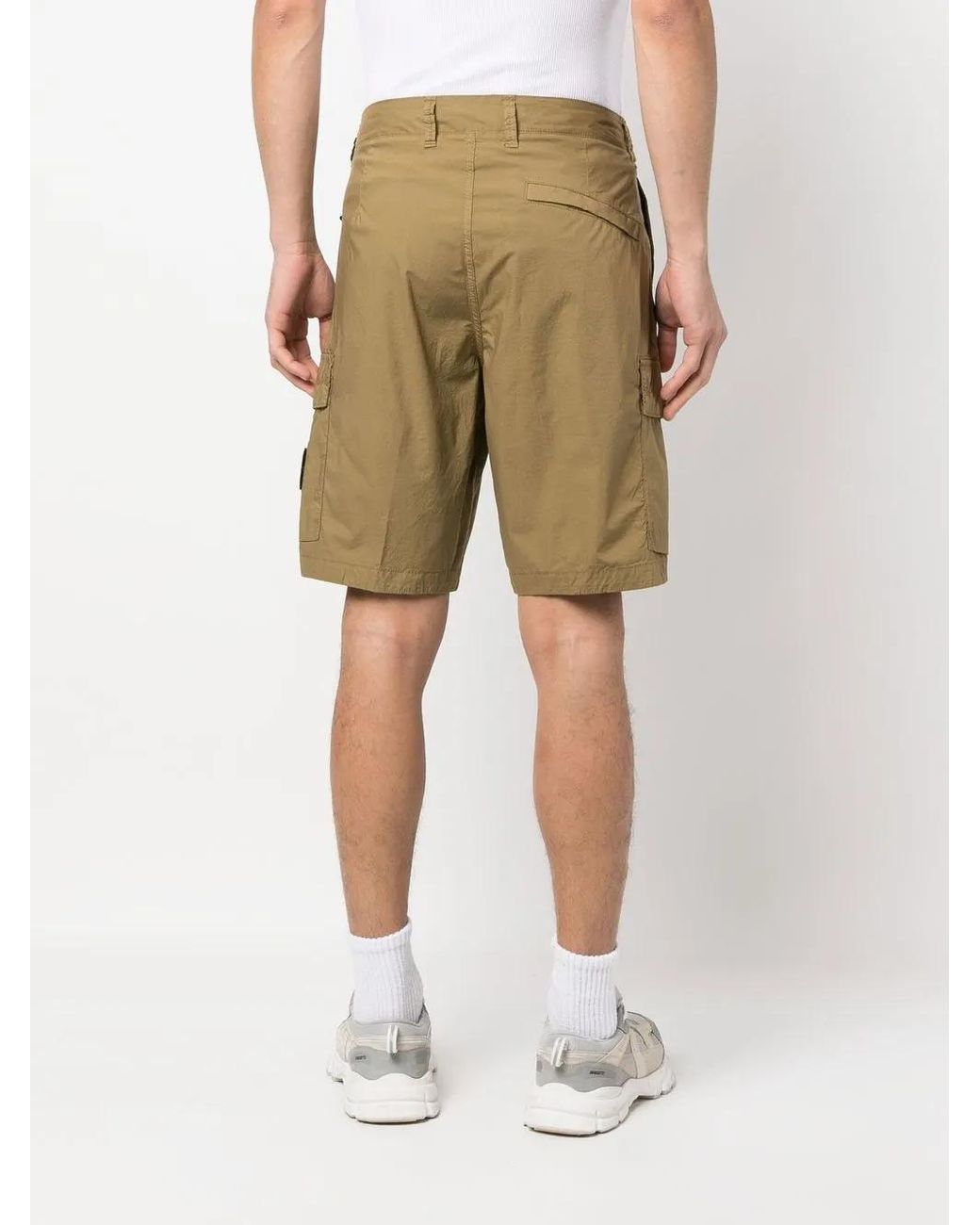 Stone Island Natural Bark Cargo Bermuda Shorts for men