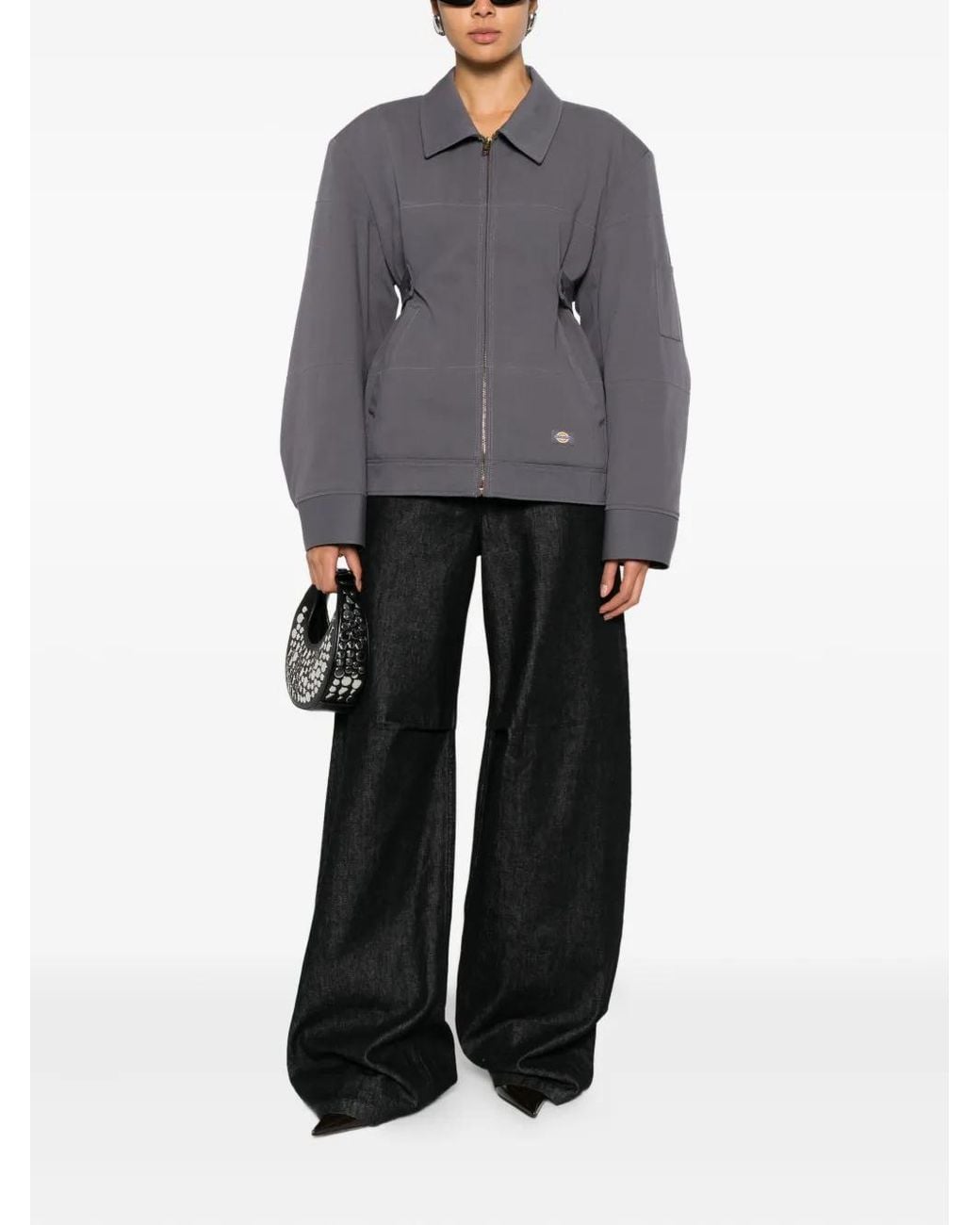 Alexander Wang Gray Zi-Up Bomber Jacket