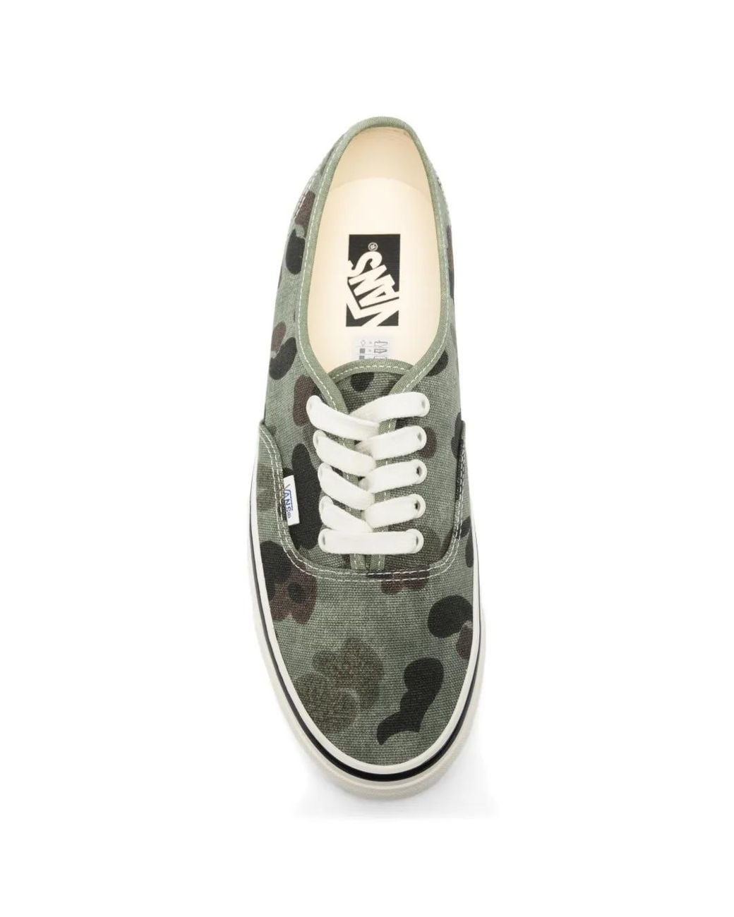 Vans White Premium Authentic Camo Sneakers for men