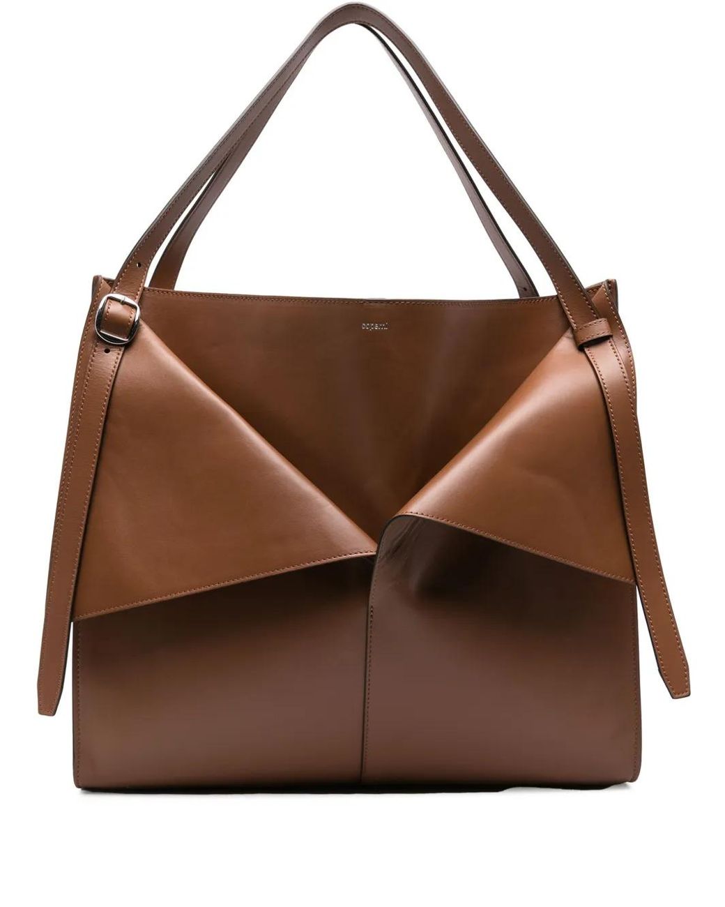 Coperni Brown Cabas Leather Shoulder Bag
