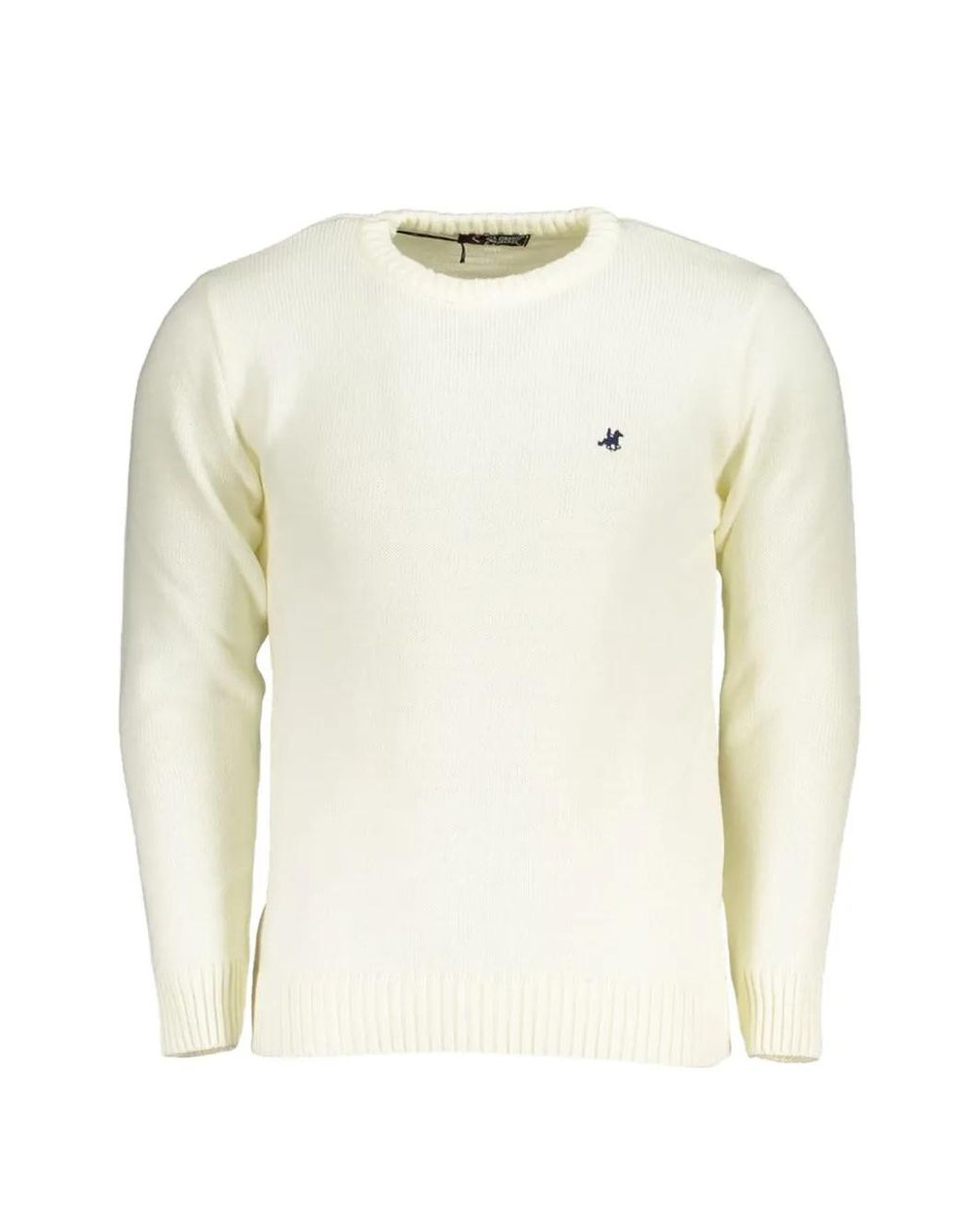 U.S. Grand White Embroidered-Logo Crew-Neck Sweatshirt for men