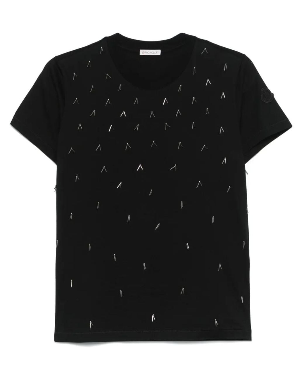 Moncler Black Beaded Cotton T-Shirt