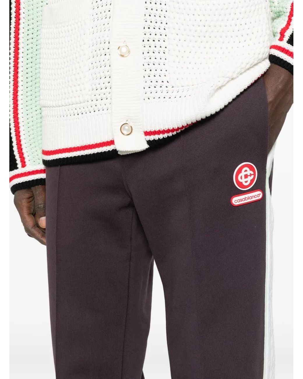Casablanca Blue Side-Stripe Cotton Trousers for men