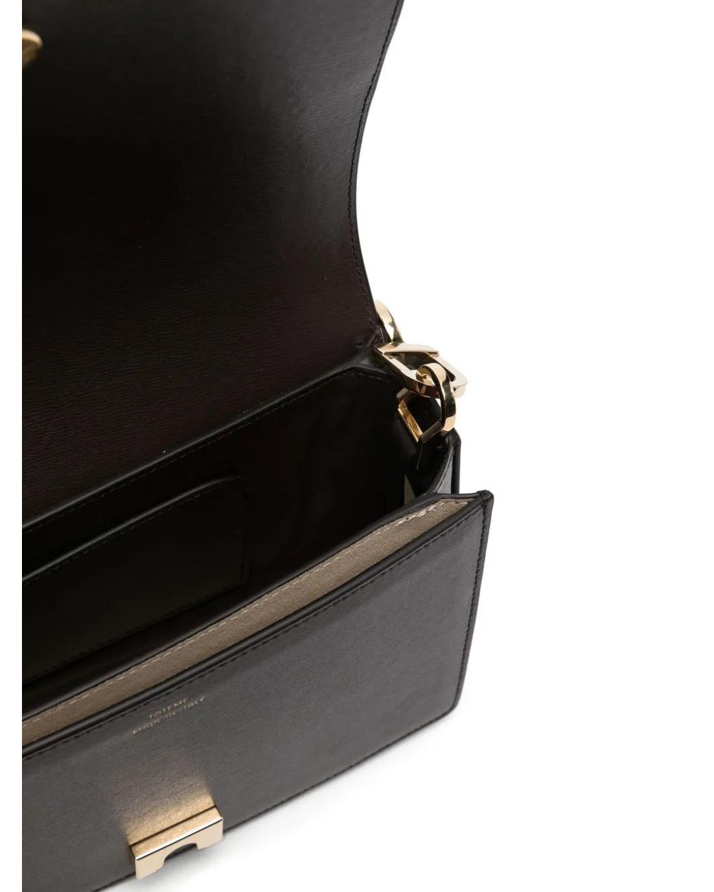 Totême Black Mini T-Flap Tote Bag