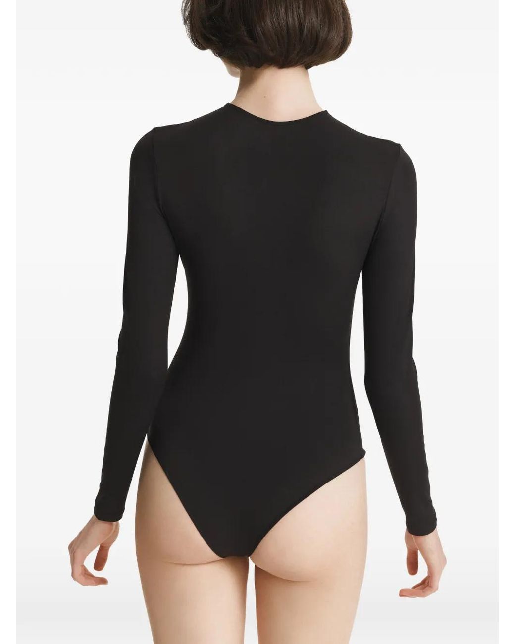 2310 STUDIO Black Long-Sleeve Panelled Bodysuit