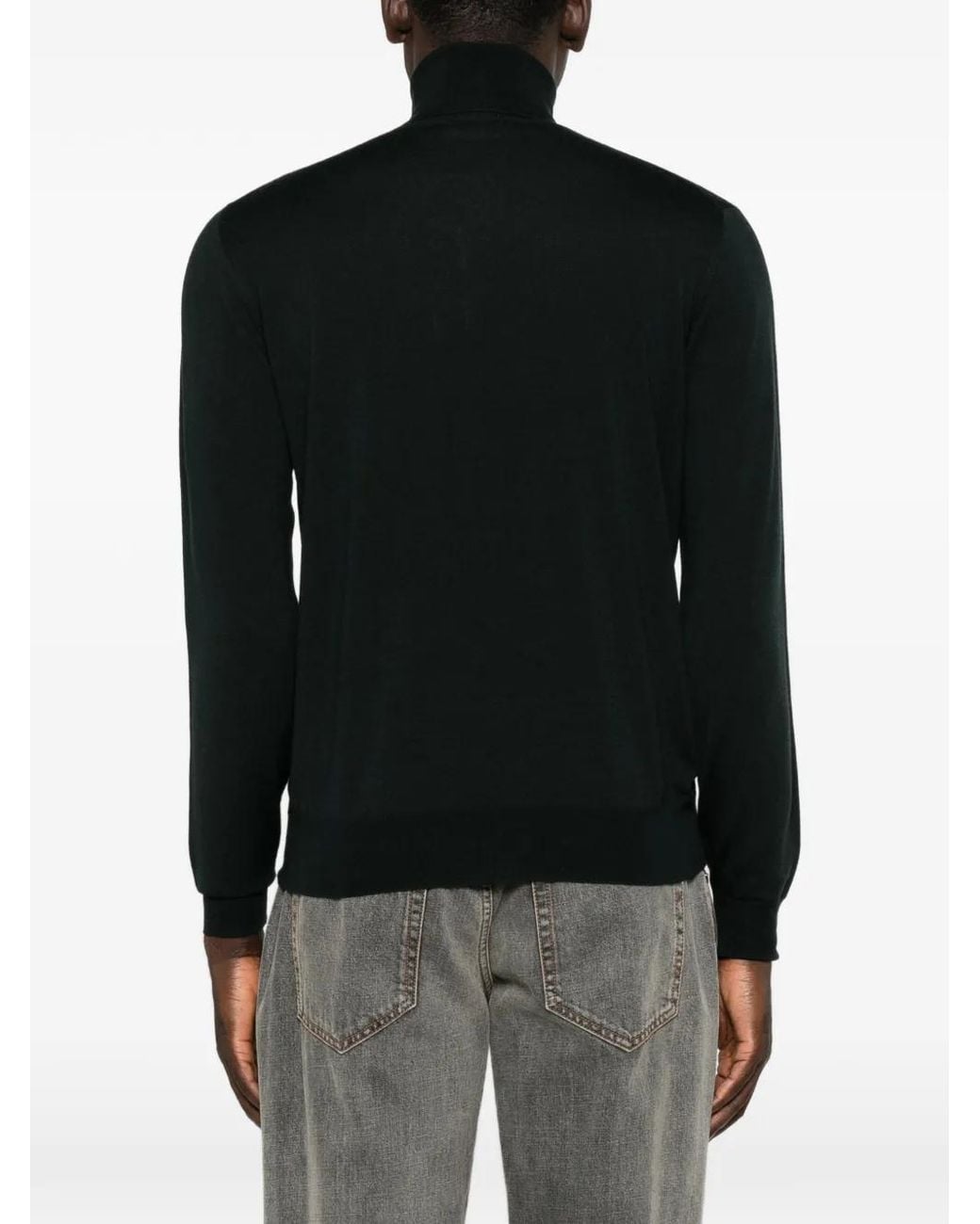 FILIPPO DE LAURENTIIS Black Roll-Neck Long-Sleeves Sweater for men