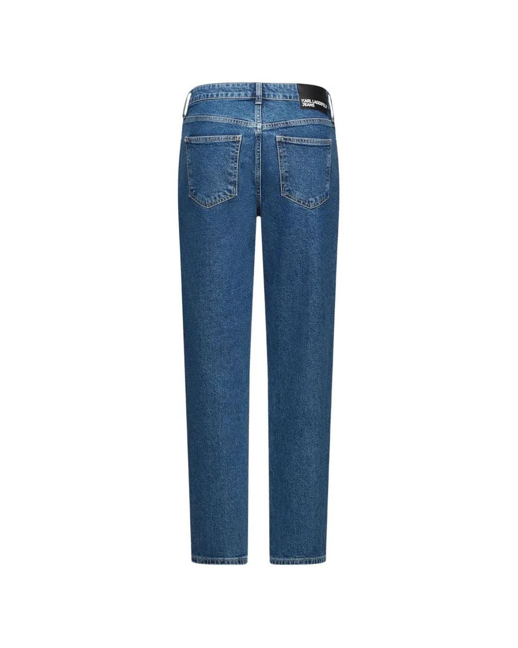 Karl Lagerfeld Blue Stone-Washed Mom Jeans