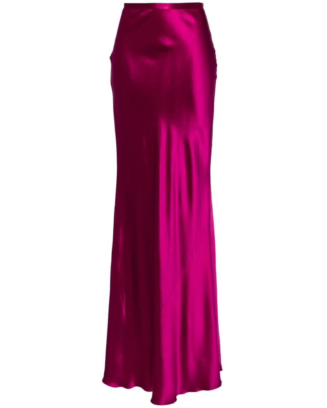 Michelle Mason Purple Bias Maxi Skirt