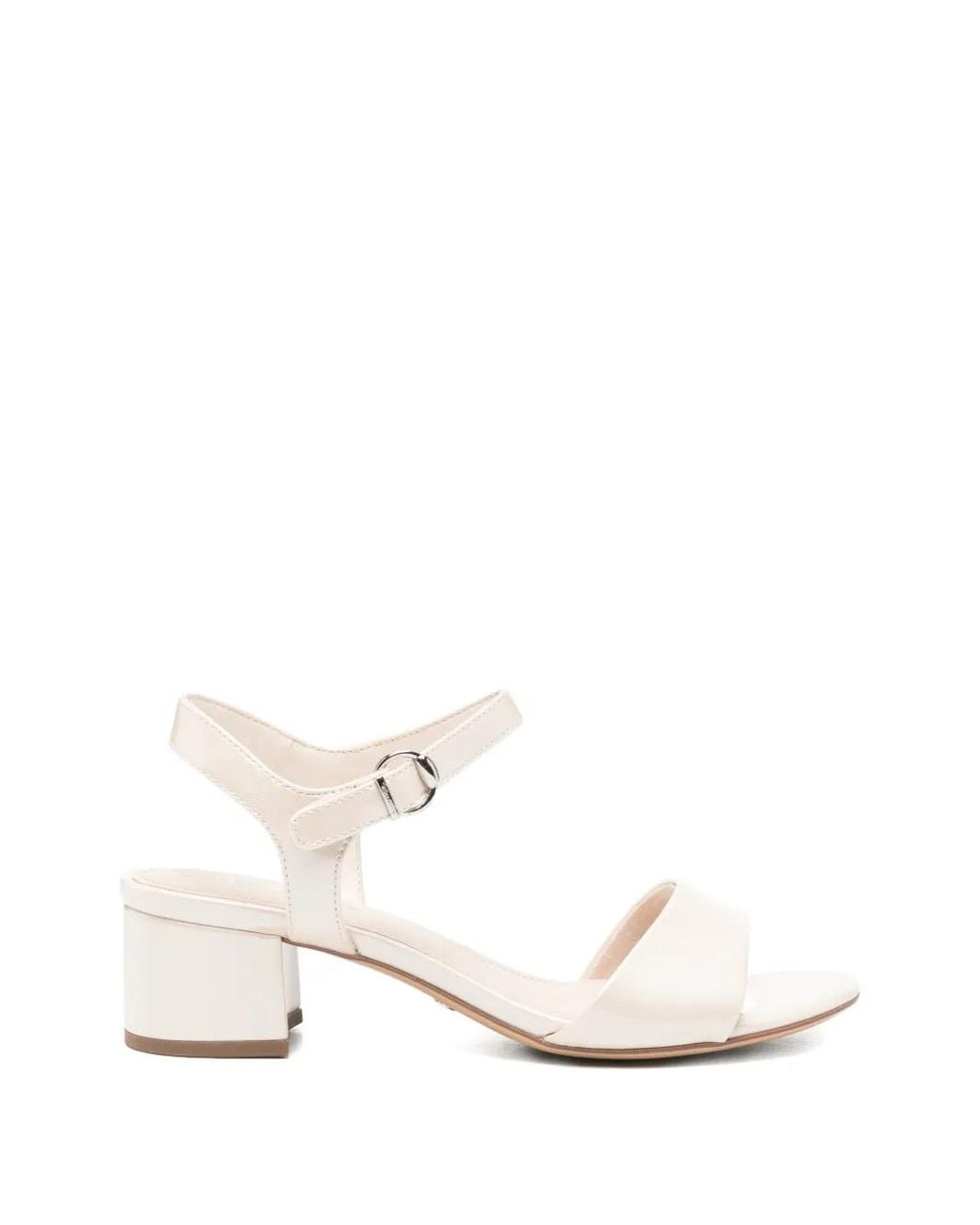Tamaris White Buckle-Fastening Leather Sandals