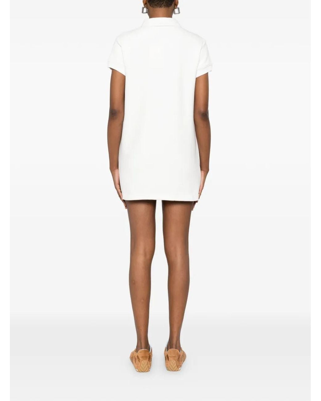 Autry White Polo-Collar Mini Dress