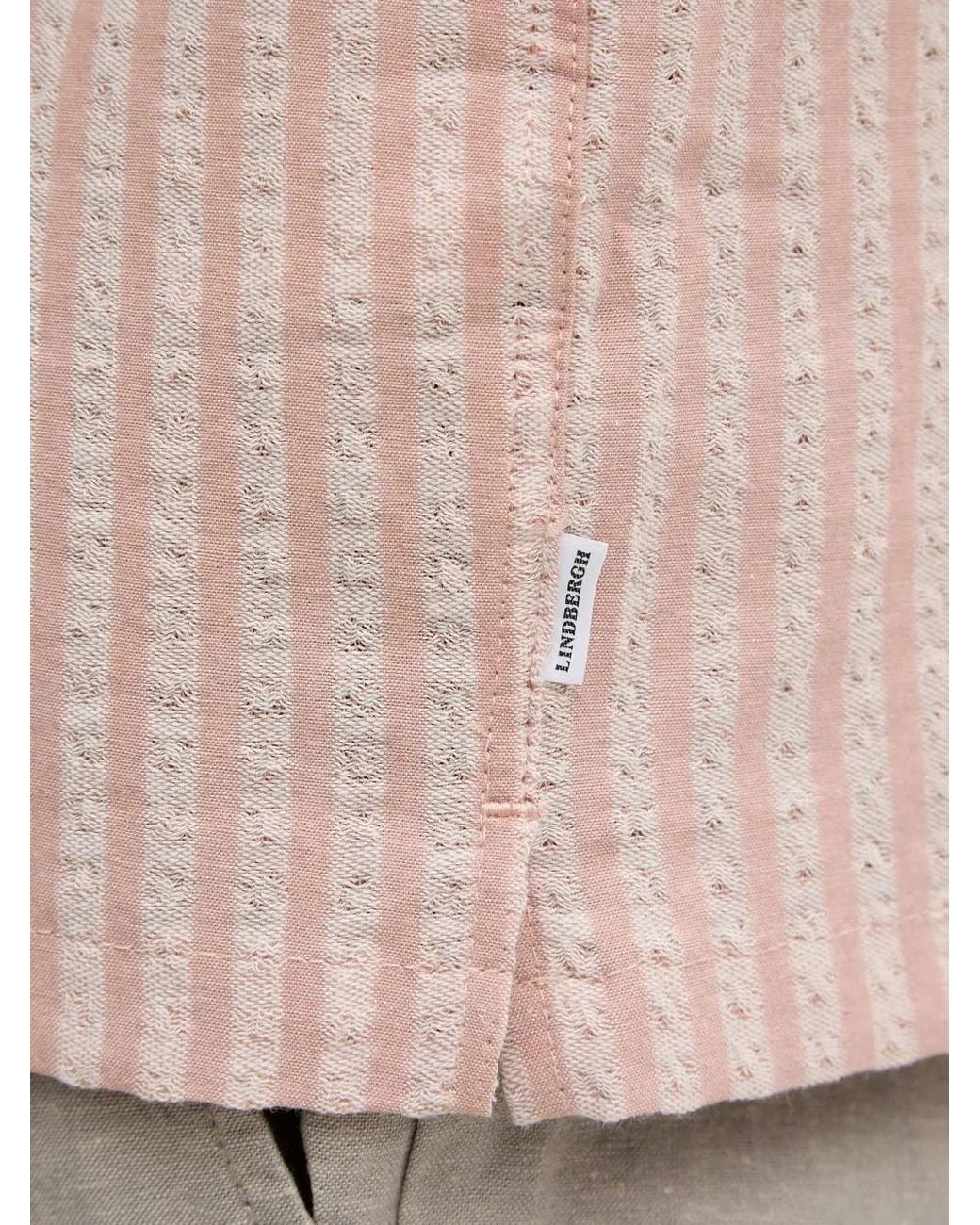 Lindbergh Gestreept Overhemd in het Pink voor heren