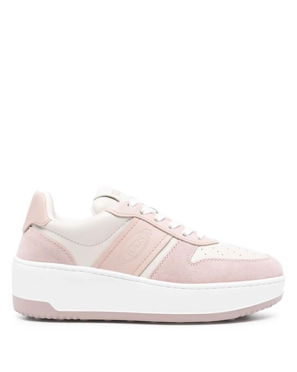 Tod's Pink Leather Platform Sneakers
