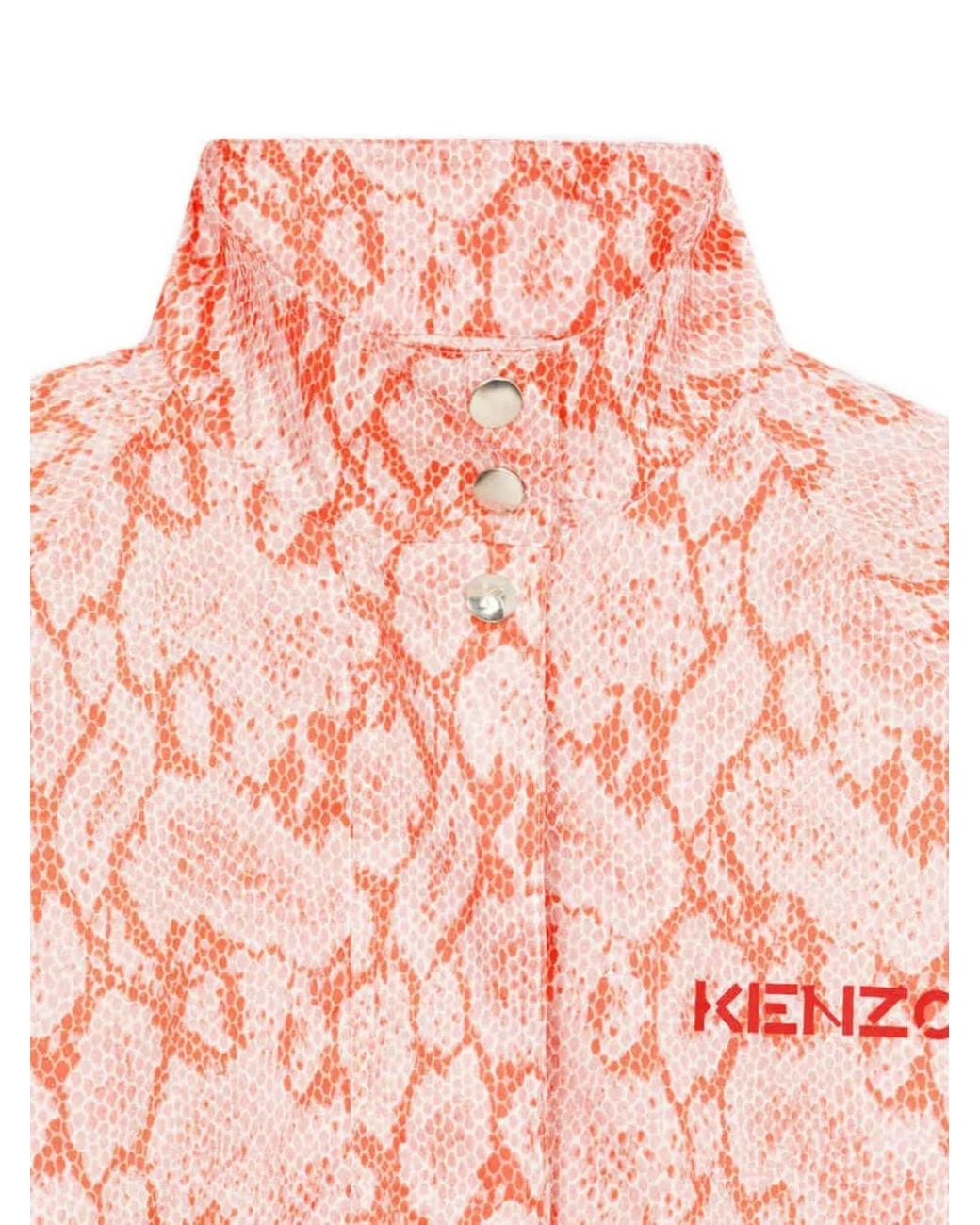 KENZO Pink Python-Pattern Zip Jacket