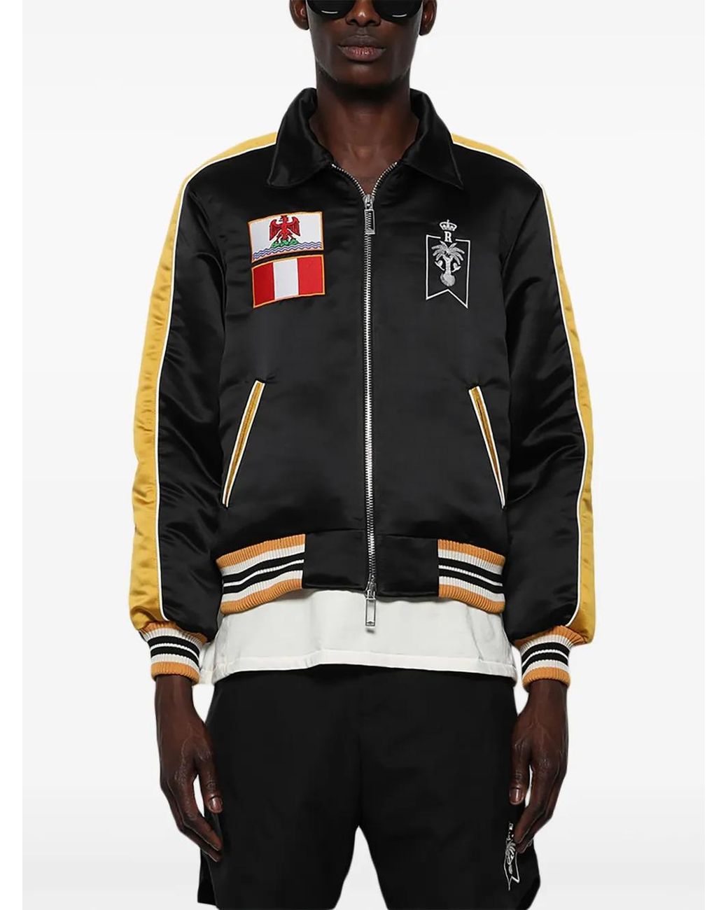 Rhude Black Le Solei Bomber for men